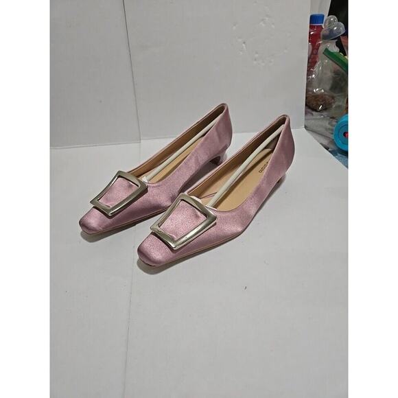 Metal Buckle Satin Low Heel (Lucia) C.Paravano Purple size W 9 - 9.5 - Picture 4 of 16